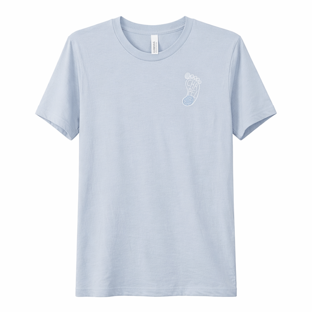 Pale Blue Chapel Hill Embroidered Foot T-Shirt