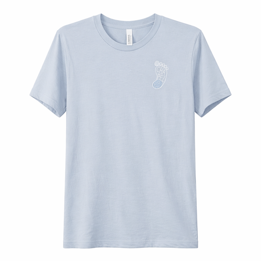 Pale Blue Chapel Hill Embroidered Foot T-Shirt