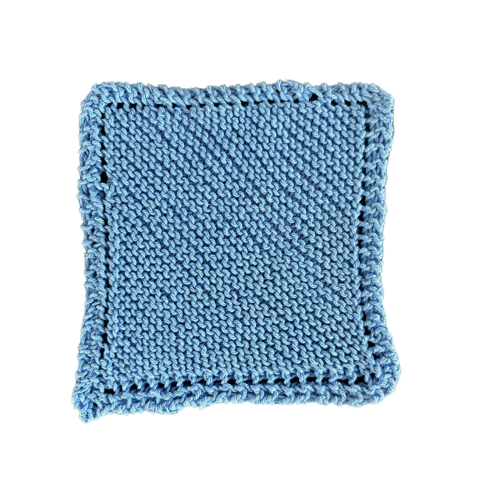 Carolina Blue Handmade Knit Dish Cloth