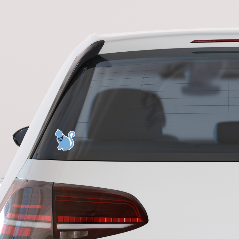 Carolina Tar Heels Sitting Cat Decal Sticker