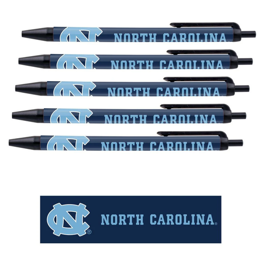UNC Clicker Black Ink Pen - Set of 5