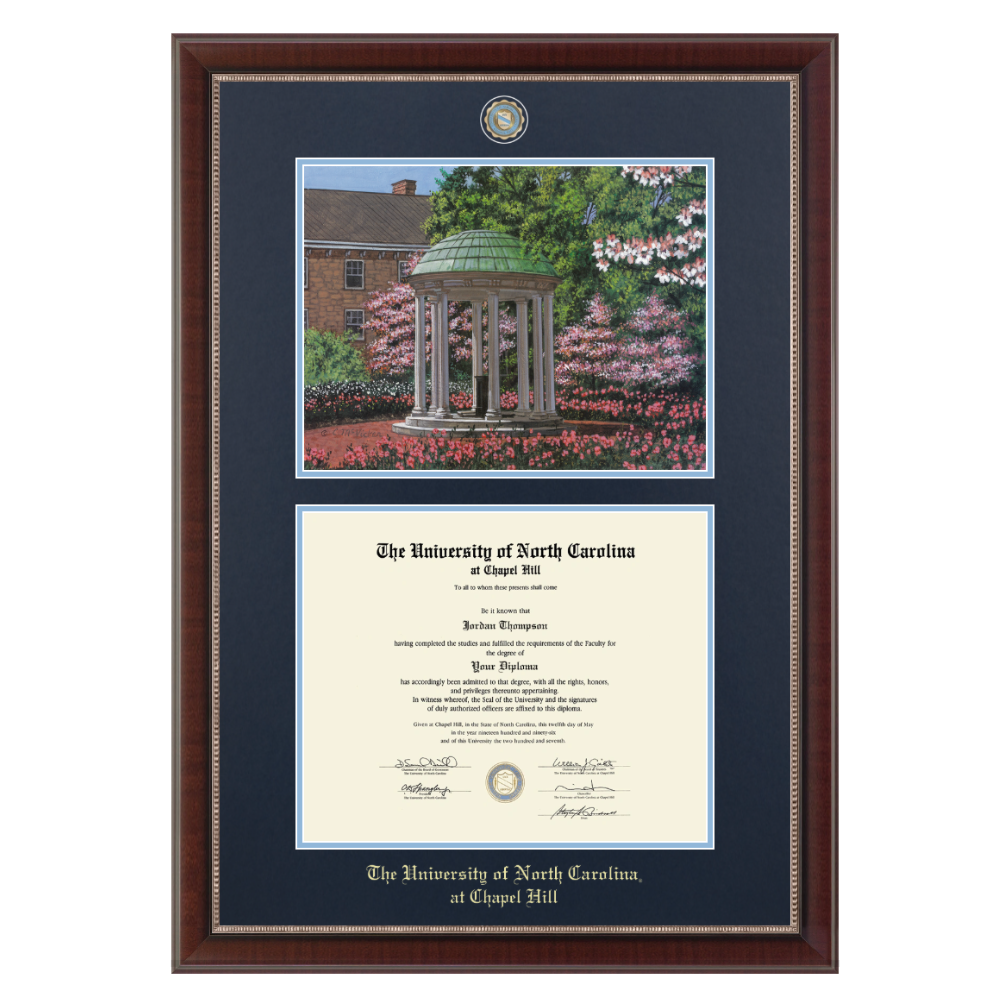 University of North Carolina Luxury Old Well Diploma Frame