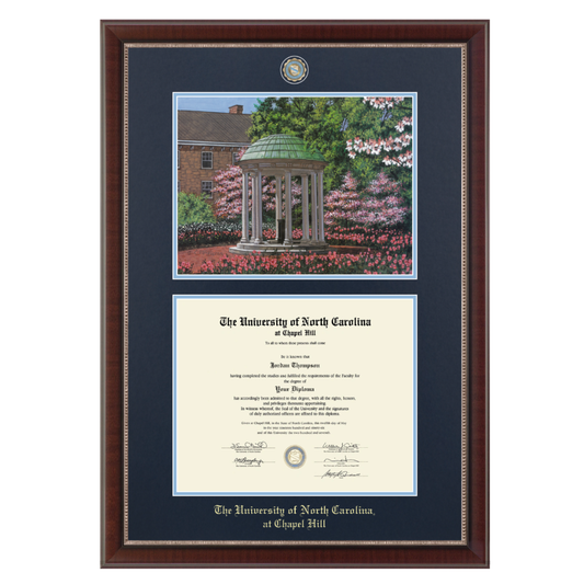 University of North Carolina Luxury Old Well Diploma Frame - Main View - Church Hill