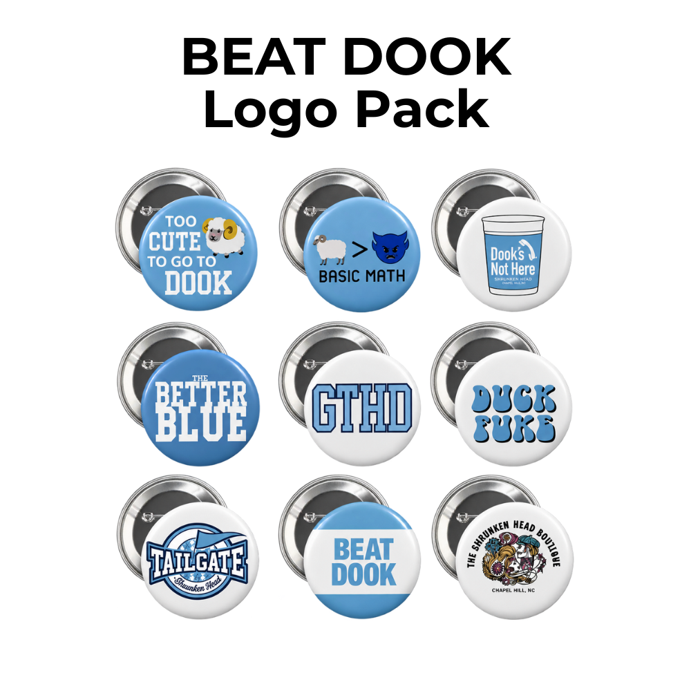 BEAT DOOK Themed Button Pin Package - Main View - Shrunken Head