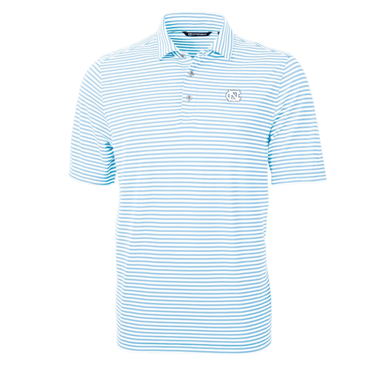 UNC Striped Men's Polo Shirt Eco Recycled by Cutter and Buck - Main View - Cutter & Buck