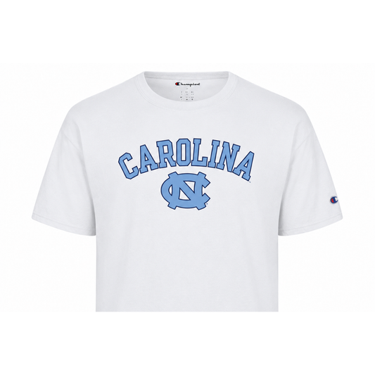 Carolina Tar Heels Basic White Cropped T-Shirt