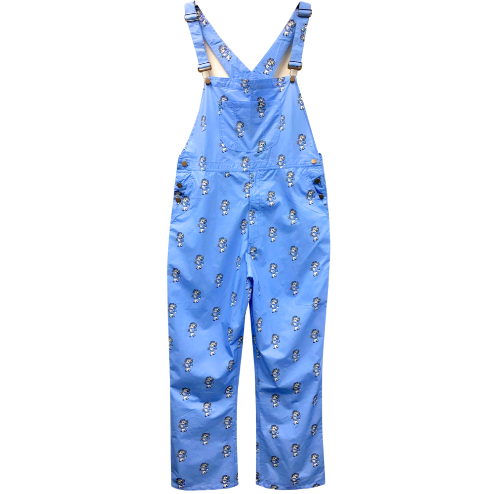 North Carolina Tar Heels Adult Co-ed Allover Logo Overalls by Wes and Willy