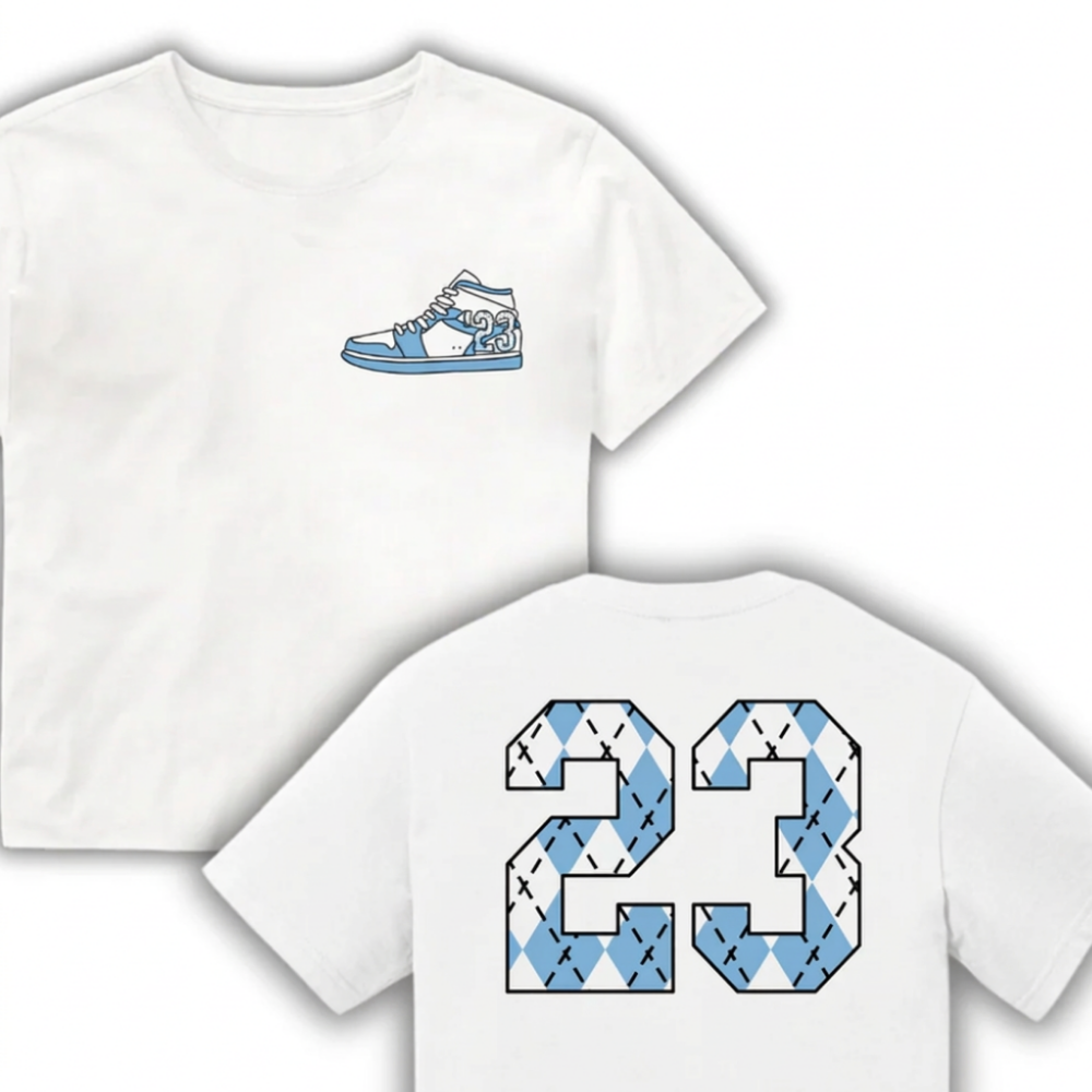 23 Year Sneaker Cropped T-Shirt White Front and Back Design