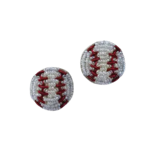 Baseball Beaded Earrings by Allie Beads