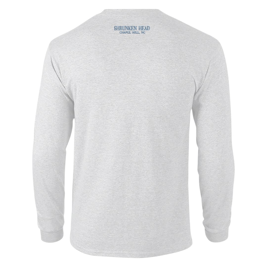 Chapel Hill North Carolina Embroidered Grey Long Sleeve T-Shirt