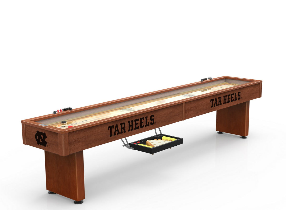 North Carolina Tar Heels Laser Engraved Shuffleboard Table | Game Room Tables