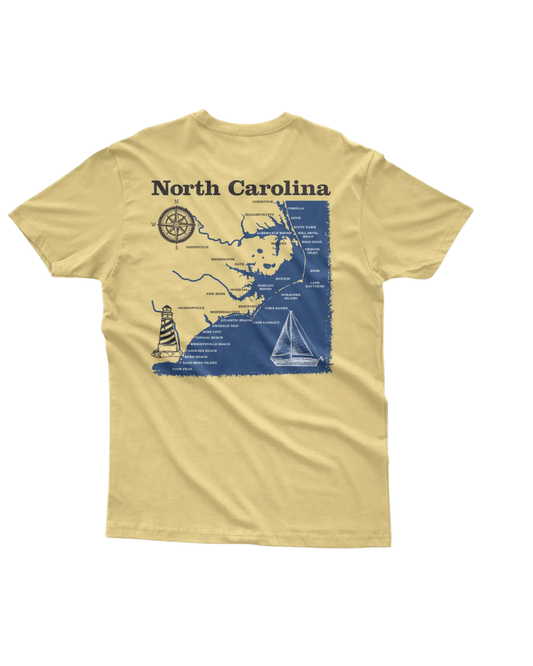 North Carolina Coastal T-Shirt in Butter Yellow