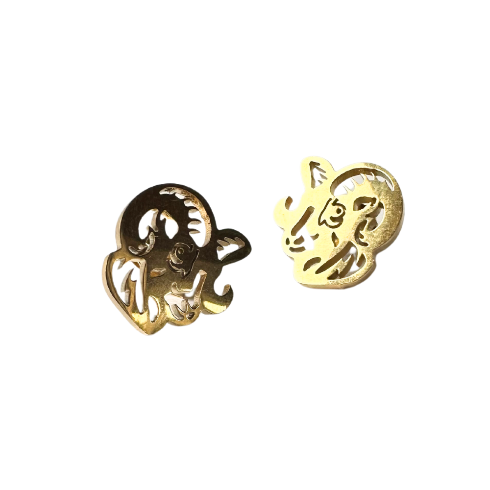 Gold Stud Earrings - Tiny Arrows in 24K Gold Plate