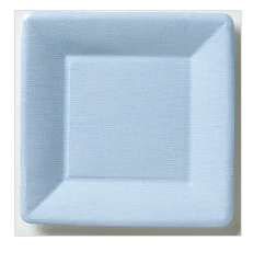 7" Square Paper Plates Pack of 8 Classic Linen Light Blue