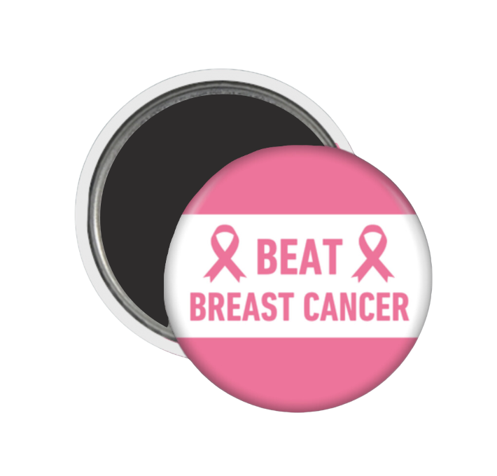 Beat Breast Cancer Charitable Button Magnet 2.25"