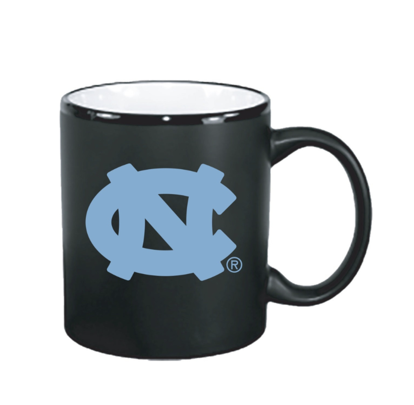 Black UNC Coffee Mug with Carolina Blue Logo 11 oz