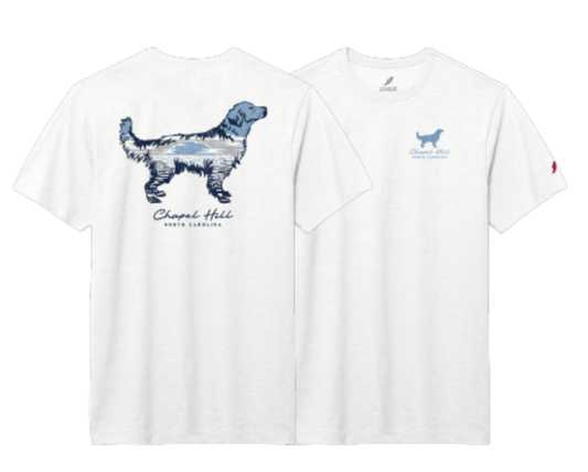 White and Carolina Blue Sunset Dog T-Shirt
