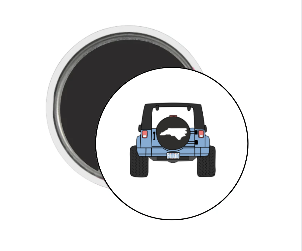 NC Jeep Button Magnet 2.25"