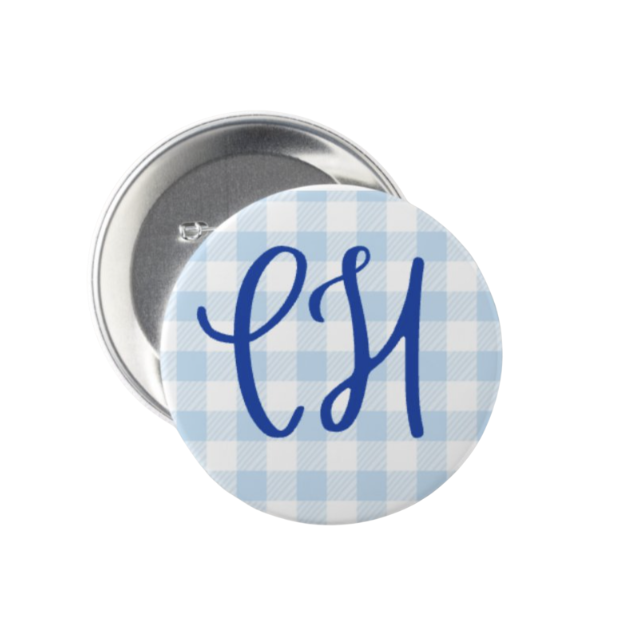 3 inch CH Gingham Buttons Pin by Shrunken Head Brand