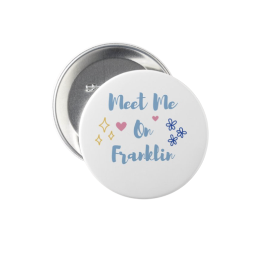 3 inch Meet Me Buttons Pin by Shrunken Head Brand