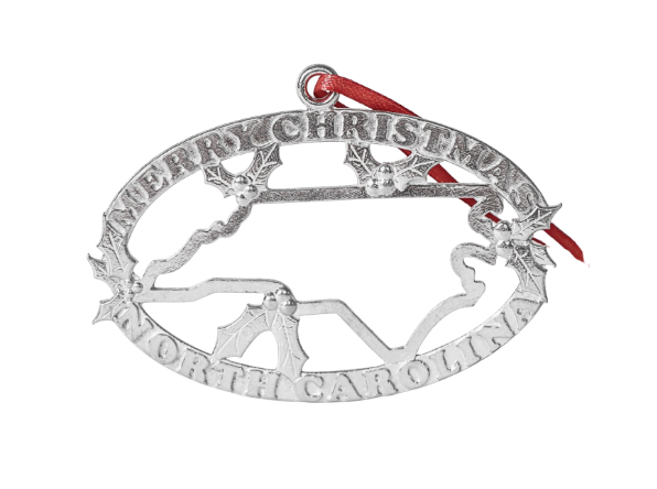 North Carolina Christmas Ornament - Oval Merry Christmas