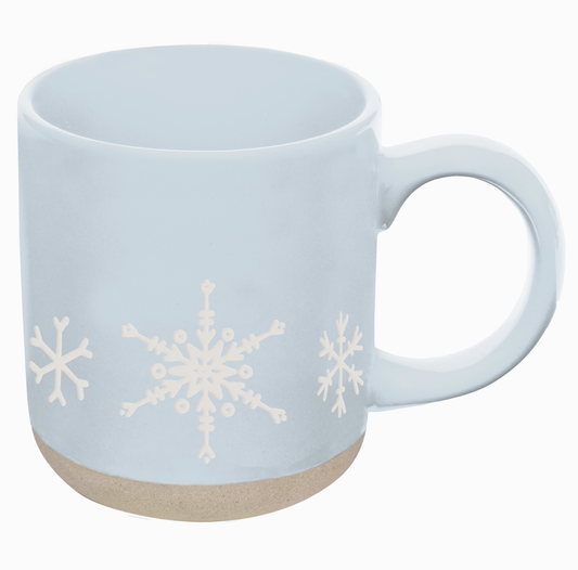 Snowflakes Stoneware Coffee Mug - Christmas Decor