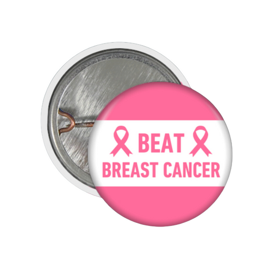 Beat Breast Cancer Charitable Button Pin