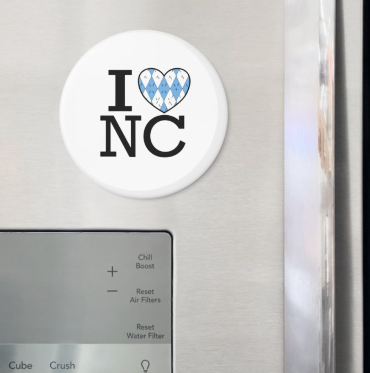 I Love NC Button Magnet