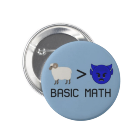 Basic Math Carolina Fan Button
