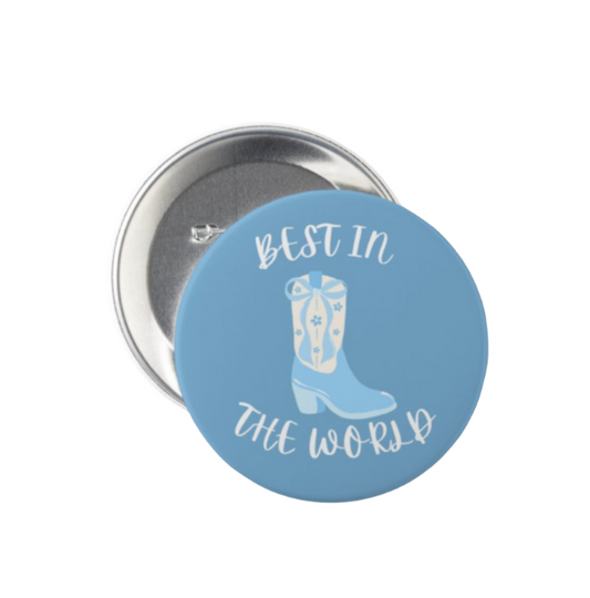 3 inch Boots Buttons Pin by Shrunken Head Brand