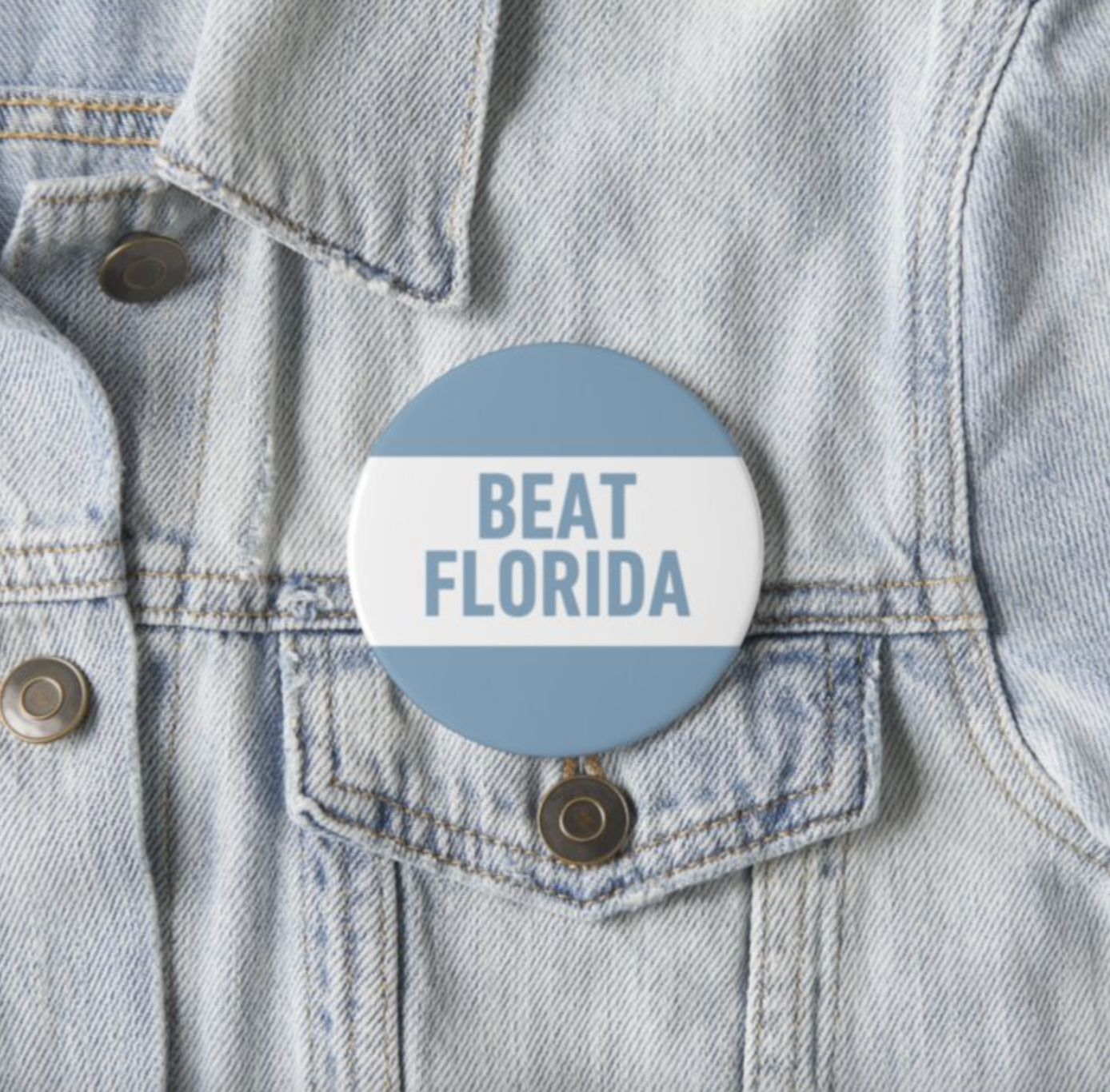 Beat Florida Button Pin for Carolina Fans