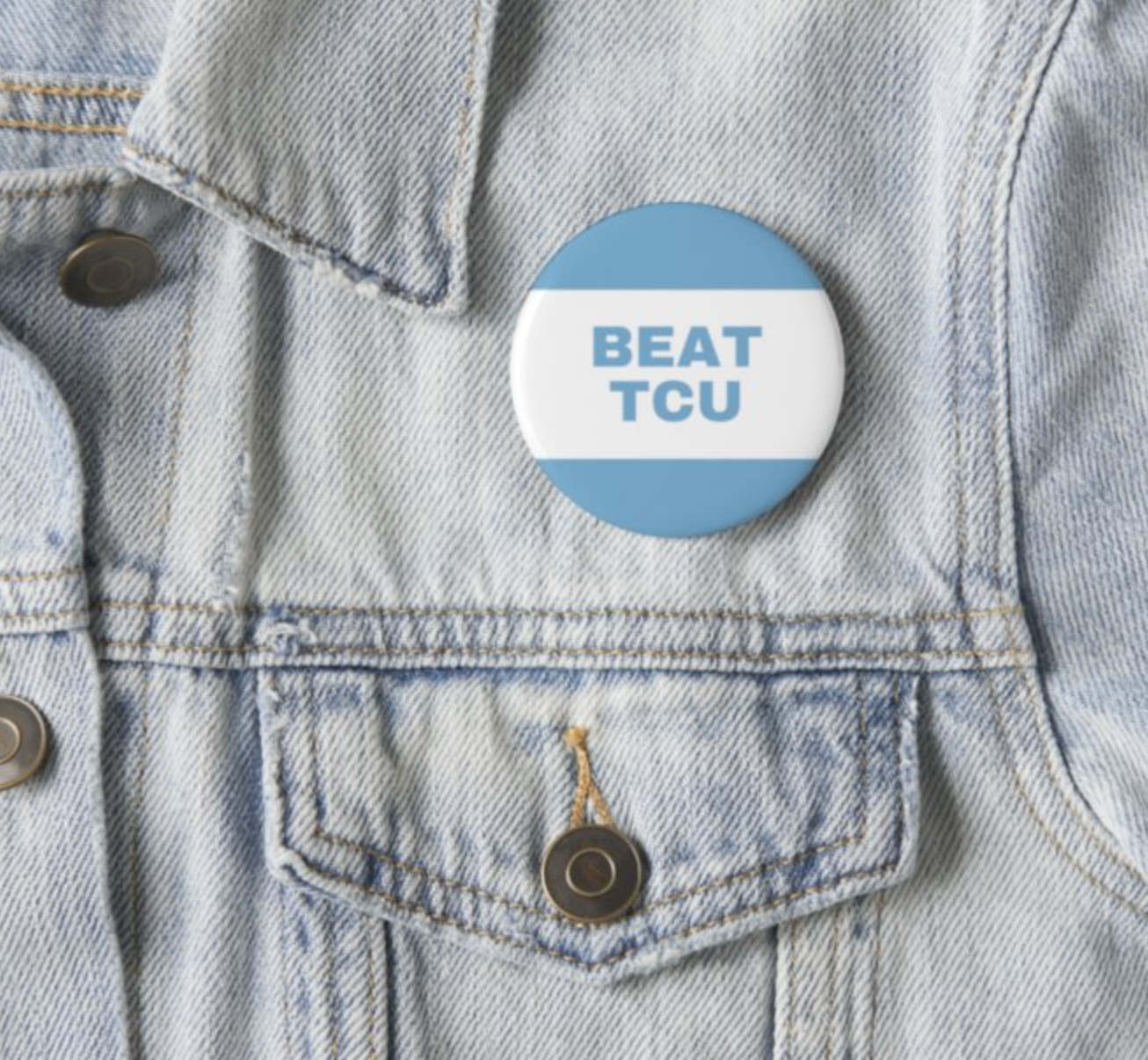 SHB Beat TCU Button Pin for Carolina Fans