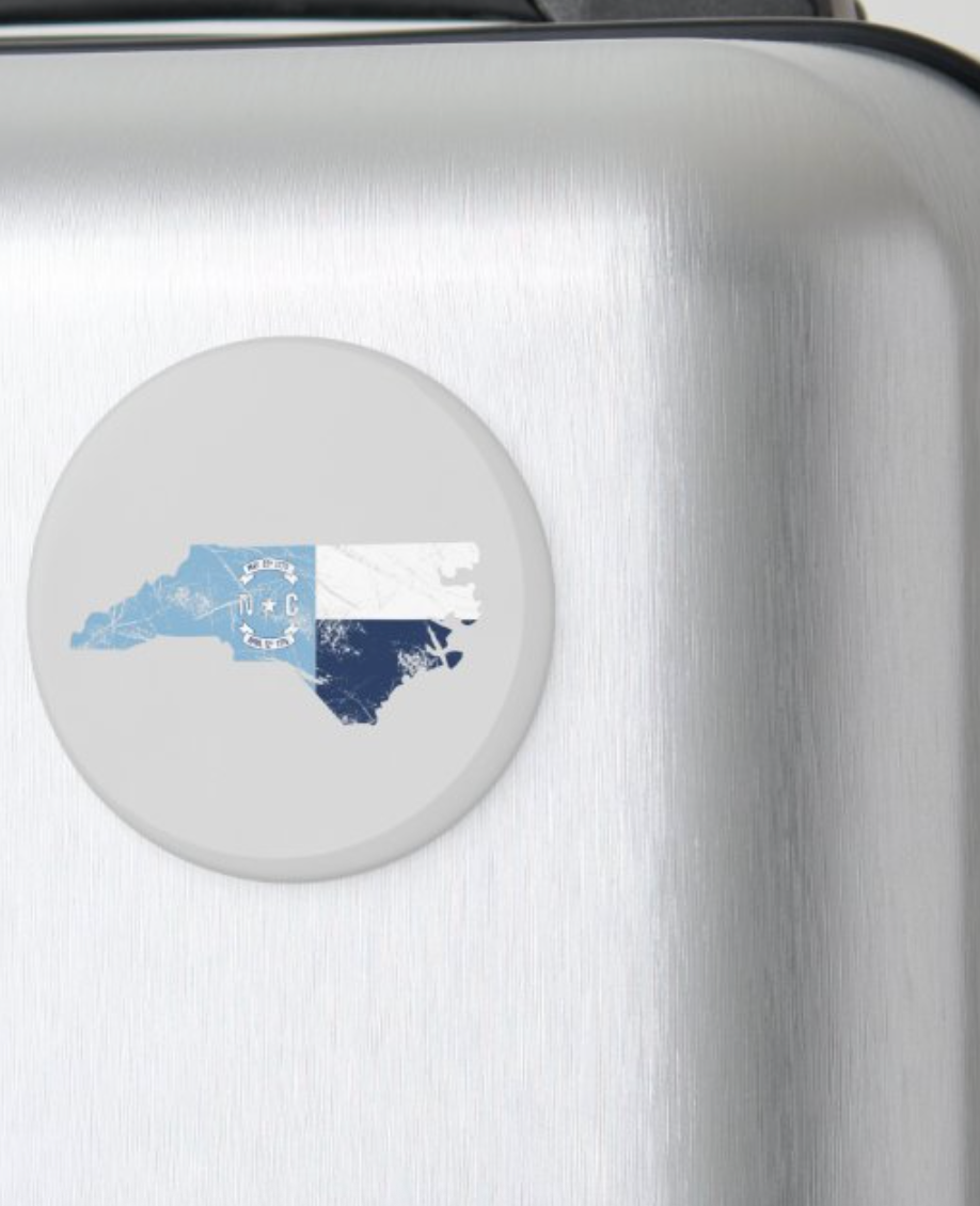 North Carolina Flag Button Magnet