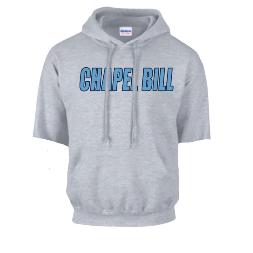 Grey CUT Sleeves Chapel Bill Adult Hoodie by Shrunken Head