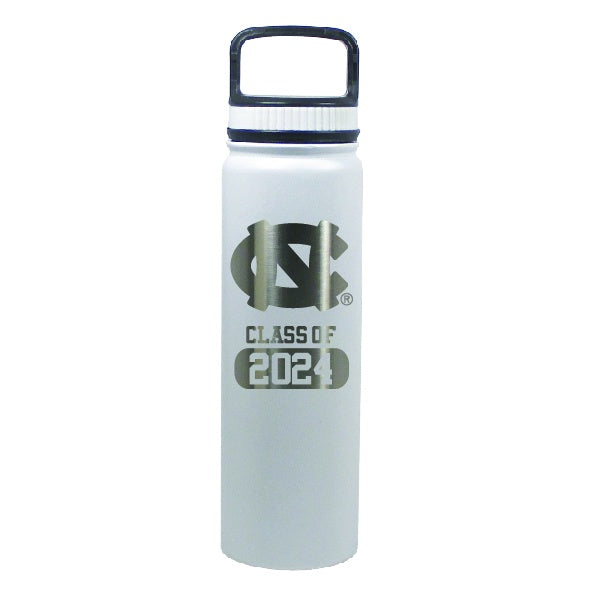 UNC Class of 2024 Water Bottle Stainless Steel 24oz in White