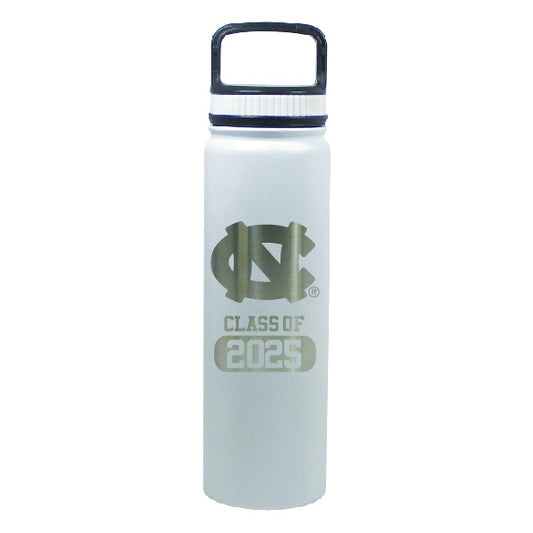 UNC Class of 2025 Water Bottle Stainless Steel 24oz in White