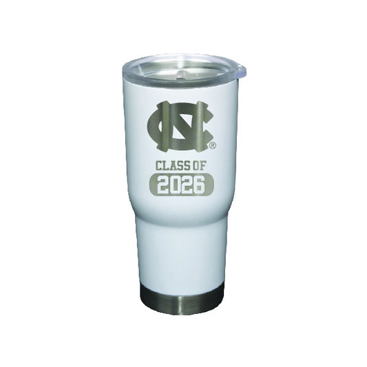 UNC Class of 2026 Stainless Steel Tumbler 22oz in White