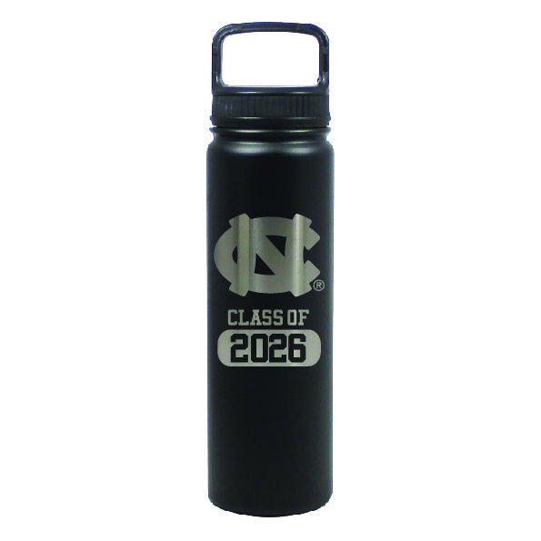 UNC Class of 2026 Water Bottle Stainless Steel 24oz in Black