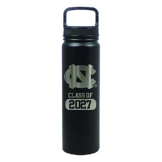 UNC Class of 2027 Water Bottle Stainless Steel 24oz in Black