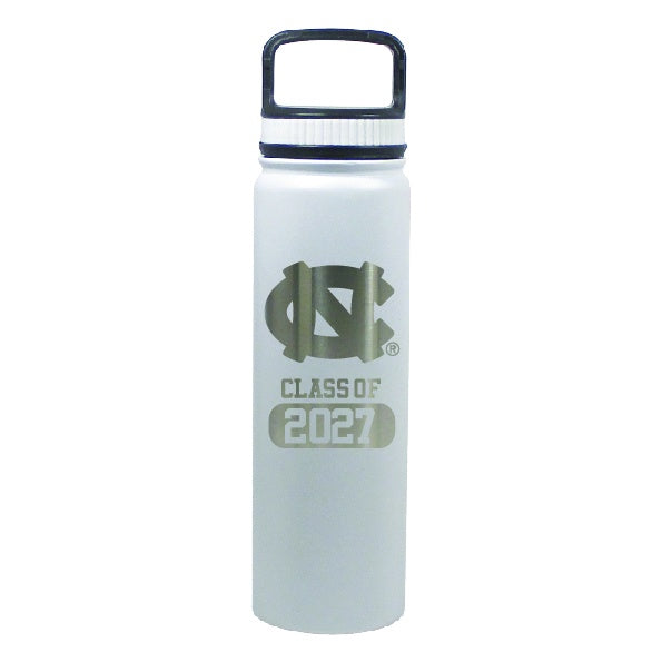 UNC Class of 2027 Water Bottle Stainless Steel 24oz in White