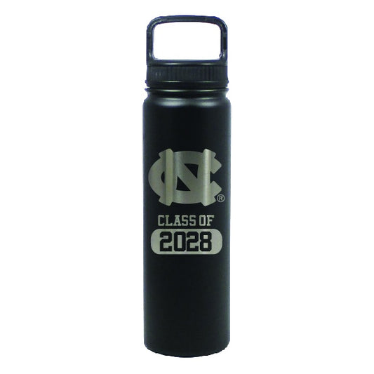 UNC Class of 2028 Water Bottle Stainless Steel 24oz in Black