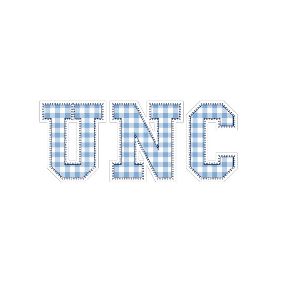 3" Gingham UNC Vinyl Decal - Main View - SDS Design