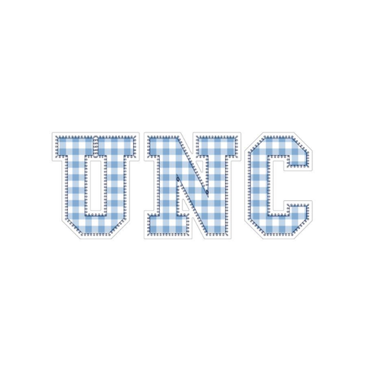 3" Gingham UNC Vinyl Decal