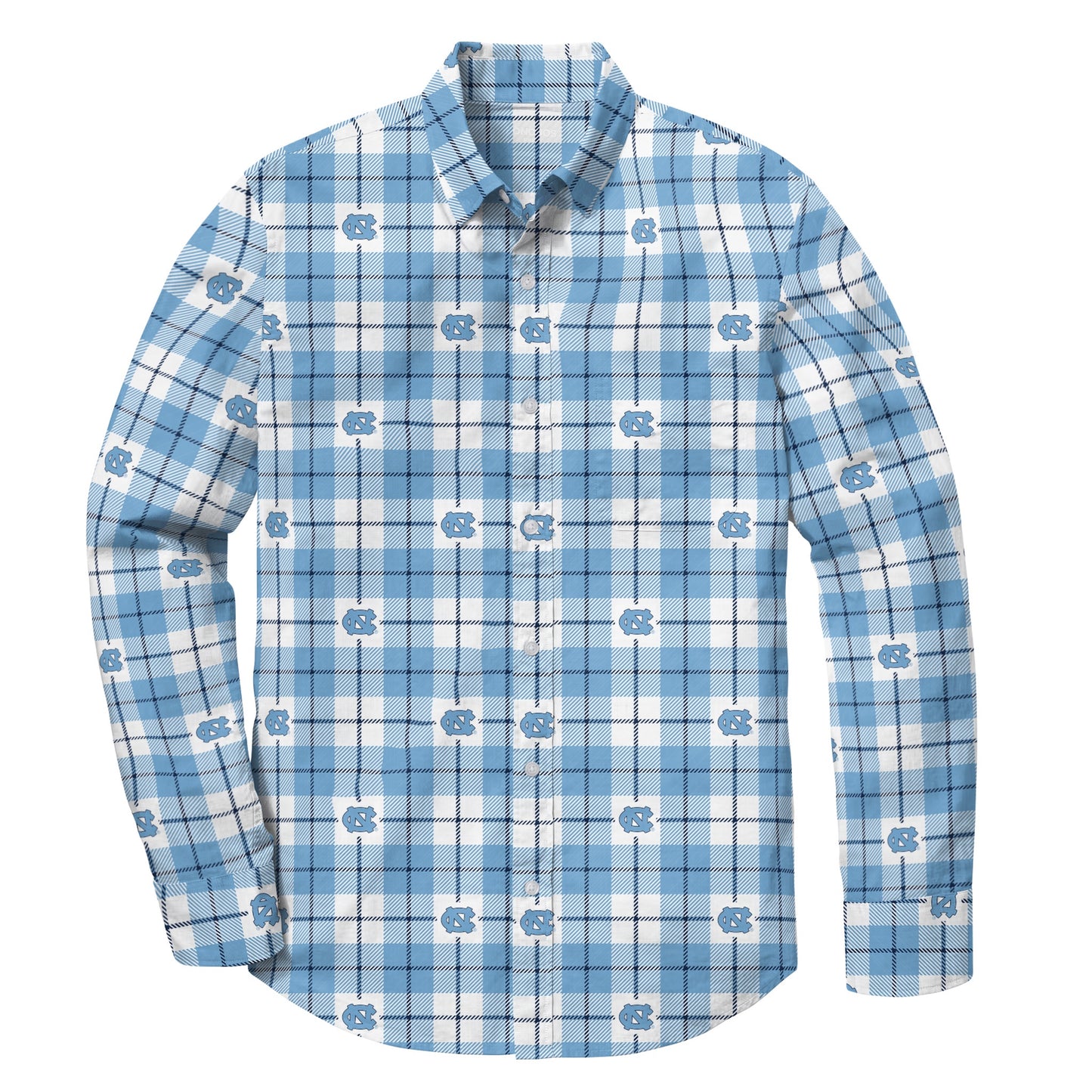 UNC Fandom Men's Flannel Shirt in Carolina Blue Plaid