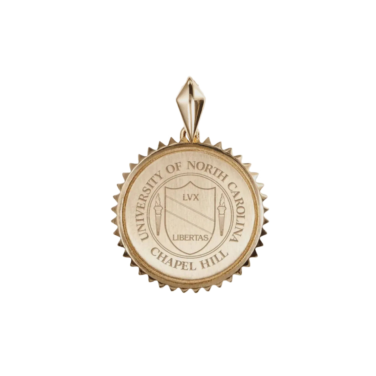 UNC School Seal Sunburst Charm Only by Kyle Cavan in Gold