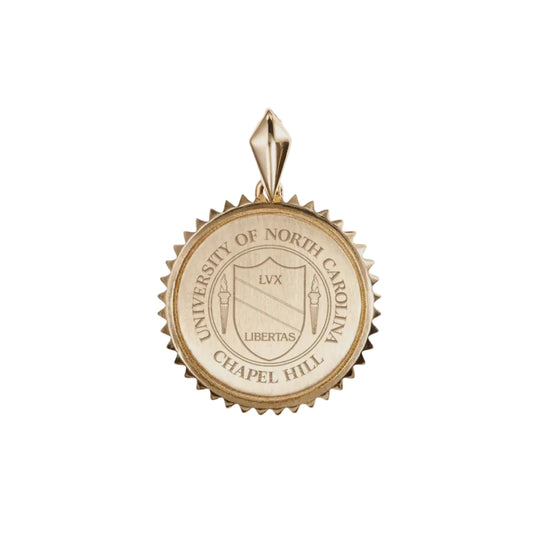 UNC School Seal Sunburst Charm Only by Kyle Cavan in Gold