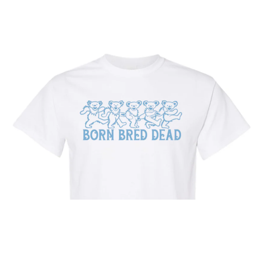 Born Bred Dead Bears Crop in White by Shrunken Head