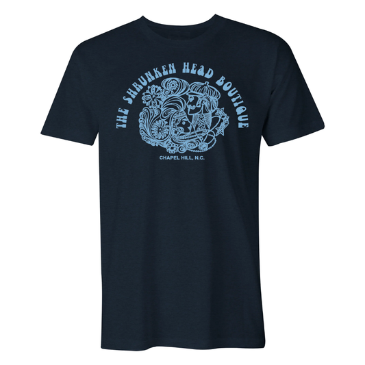 Shrunken Head Boutique Logo T-Shirt in Navy Dryfit Material