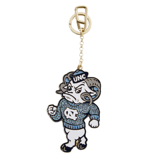 UNC Mascot Rameses Gold Keychain Bag Charm