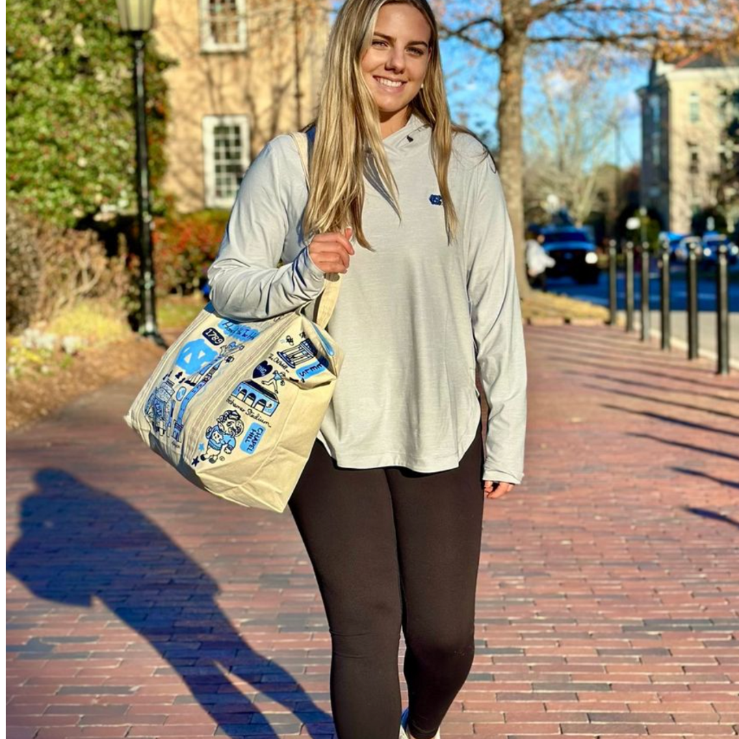 UNC Tar Heels Weekend Tote Bag by Julia Gash